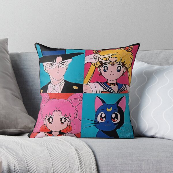 Sailor Moon Team Is Here Throw Pillow RB2008 product Offical Sailor Moon Merch