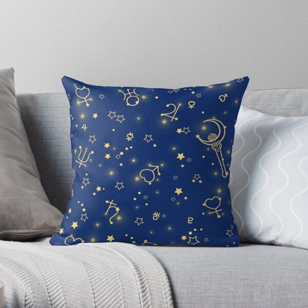 Sailor Moon Stars blue and gold Throw Pillow RB2008 product Offical Sailor Moon Merch